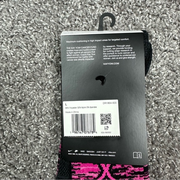 Nike ELITE CREW KAY YOW Mens Unisex Basketball Socks Size L (8-12) DR1864-600 - Picture 12 of 12